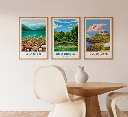 Bow Bridge  Travel Poster - New York Iconic Bridge