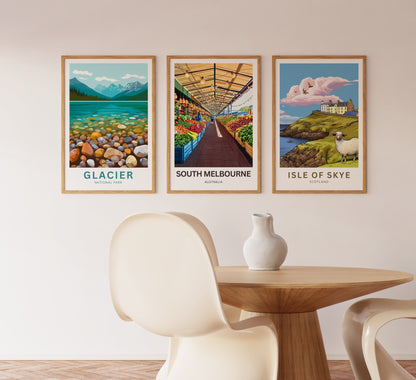 South Melbourne Market Travel Poster  - Historic Market Charm