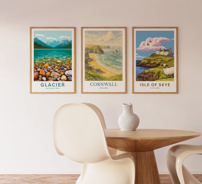 Cornwall, Watercolor design poster, England Print, Cornwall Wall Art