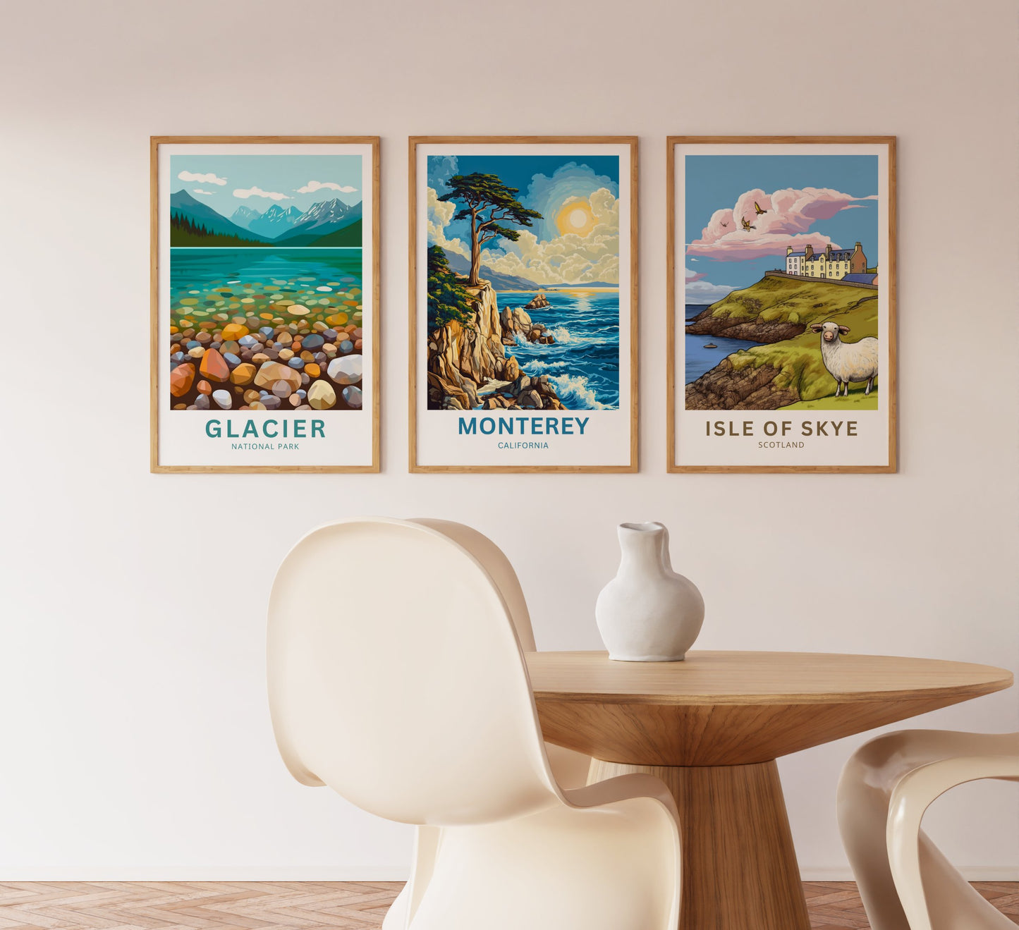 Monterey Travel Poster  - California Sunset and Coastal Views