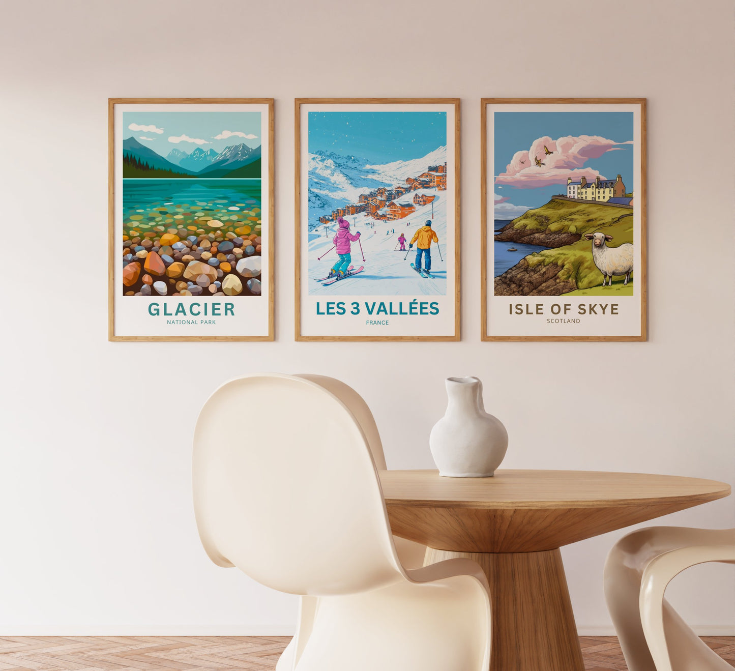 Les 3 Vallées Travel Poster  - Winter's Adventure
