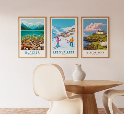 Les 3 Vallées Travel Poster  - Winter's Adventure