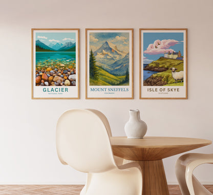 Mount Sneffels, Watercolor design poster, Colorado Print, Mount Sneffels Wall Art