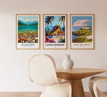 Luang Prabang Travel Poster - Mesmerizing Laos Temple
