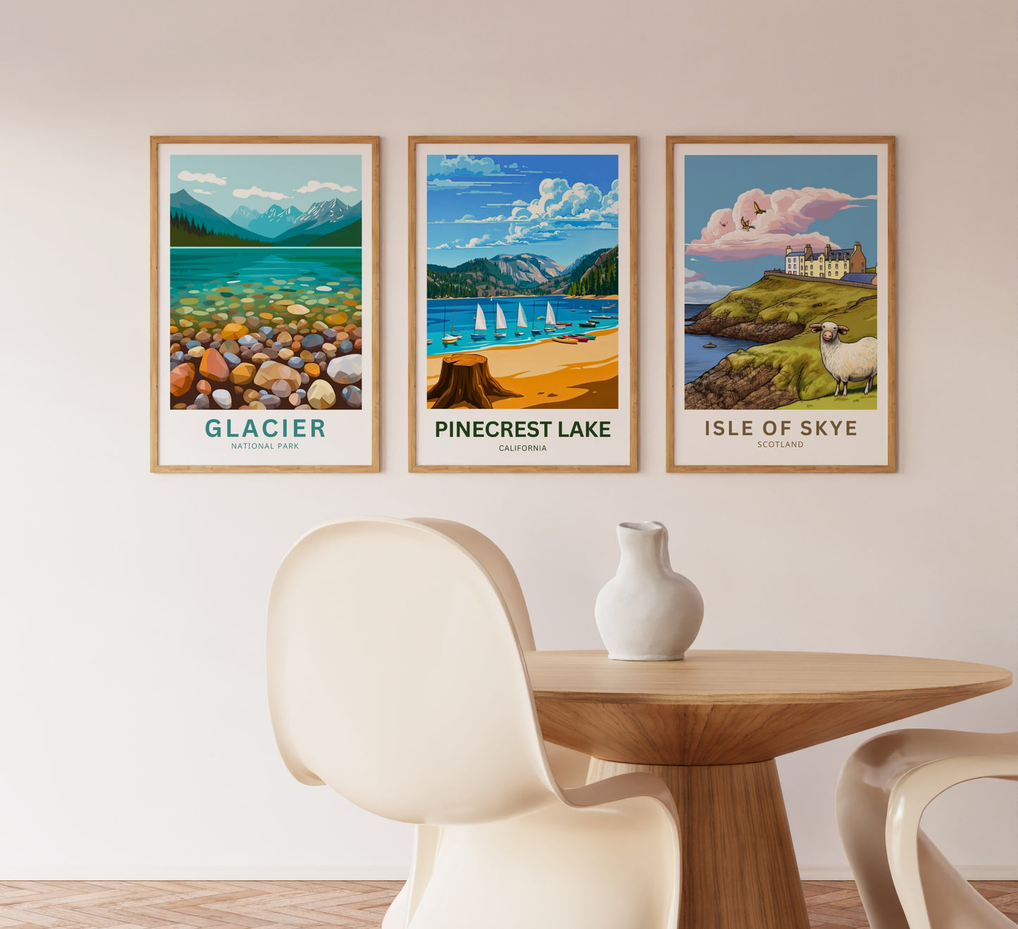Pinecrest Lake Travel Poster - Mesmerizing Serene Lake and Mountain