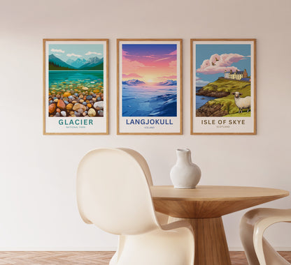 Langjökull Travel Poster - Frozen Majesty