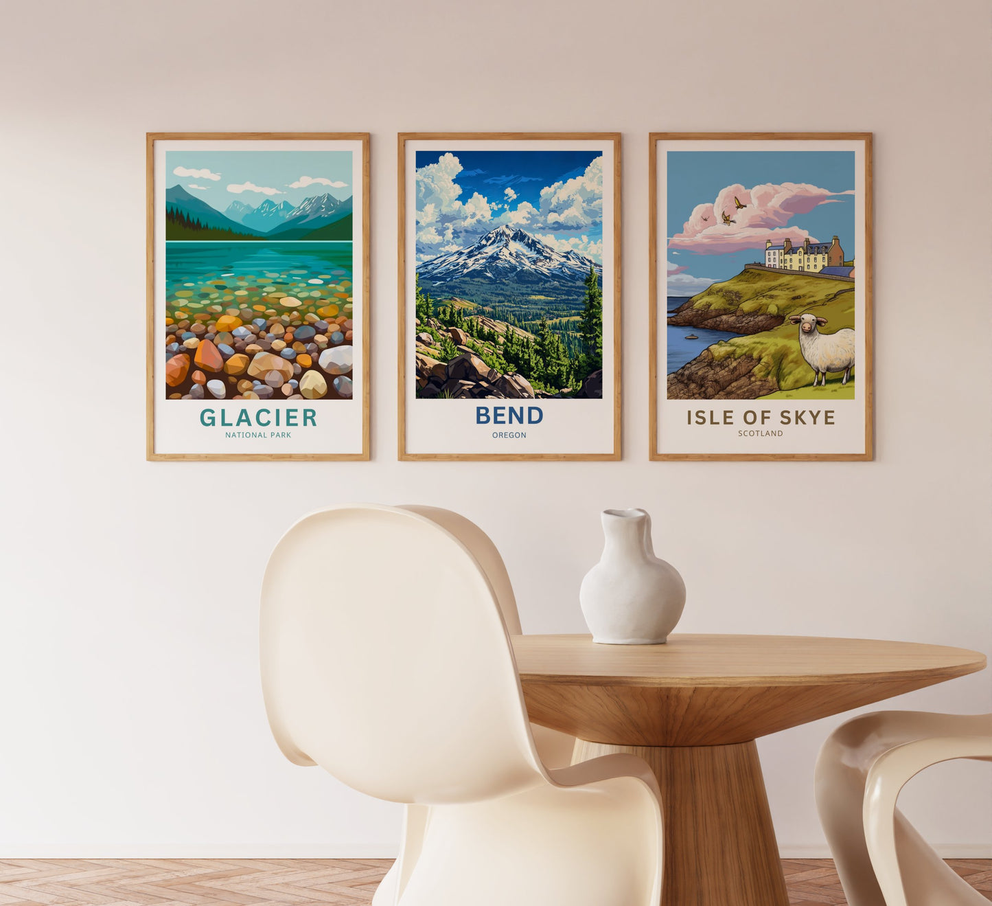 Bend Travel Poster - Breathtaking Majestic Mountains in Oregon