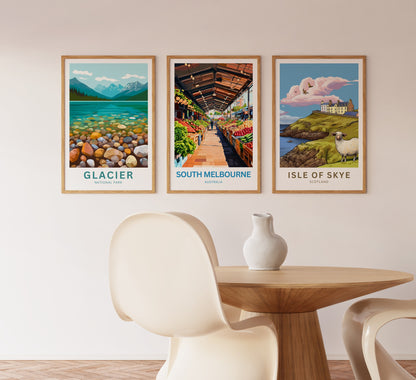 South Melbourne Market Travel Poster  - Shop • Eat • Explore