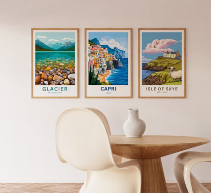 Capri Travel Poster - Stunning Italy Beauty Beyond the Mediterranean Horizon