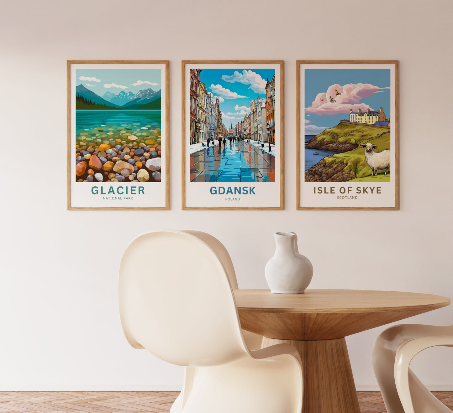 Gdańsk  Travel Poster - Winter Street View