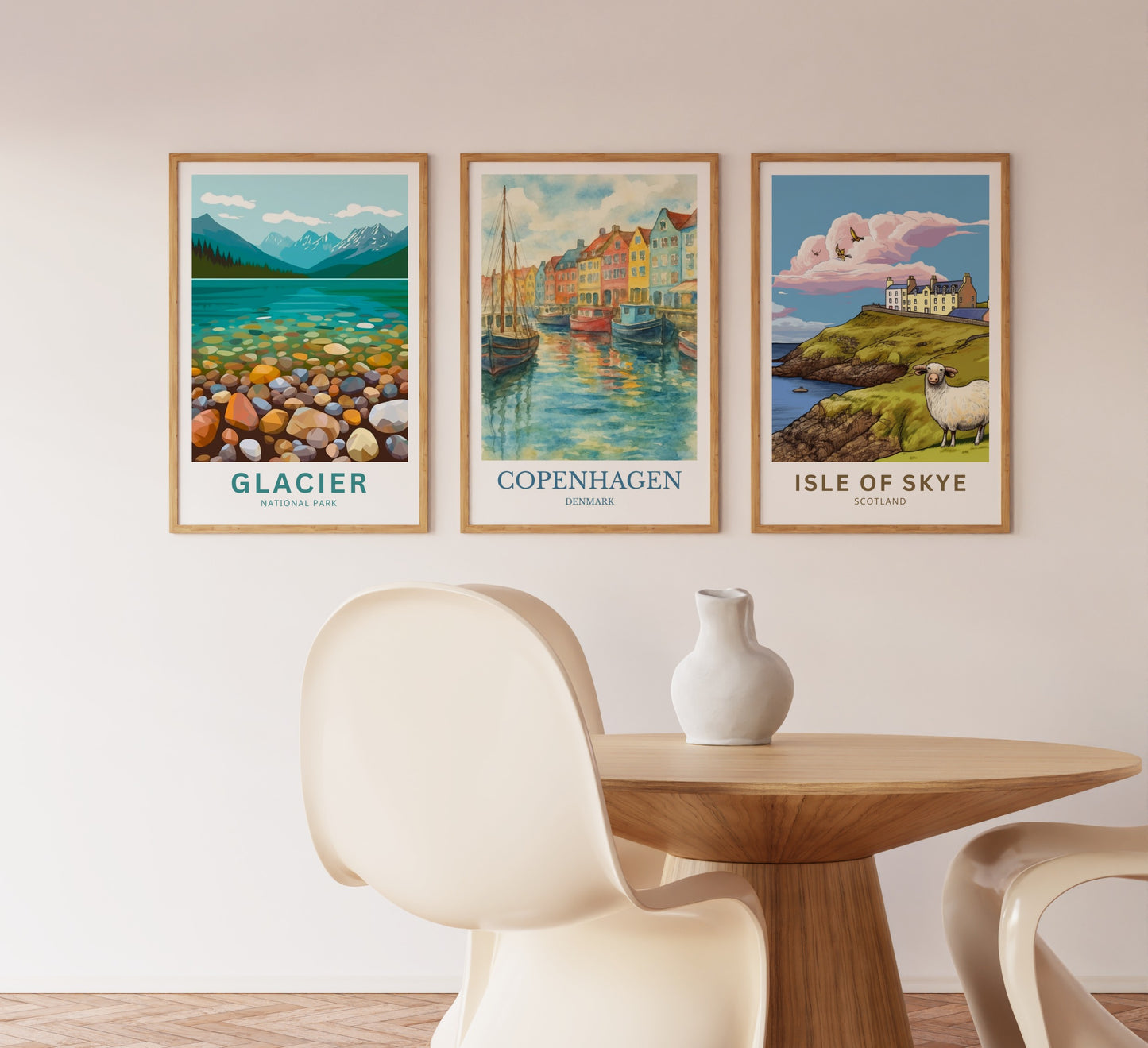Copenhagen, Watercolor design poster, Denmark Print, Copenhagen Wall Art