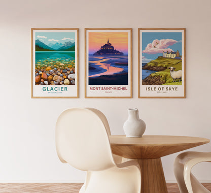 Mont Saint-Michel Travel Poster - French Heritage by the Sea