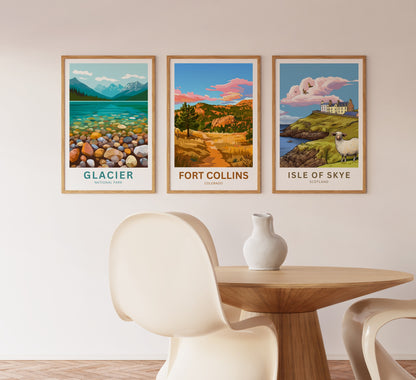 Fort Collins Travel Poster - Colorado Mountain Trail