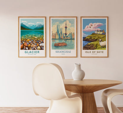 Shanghai, Watercolor design poster, China Print, Shanghai Wall Art