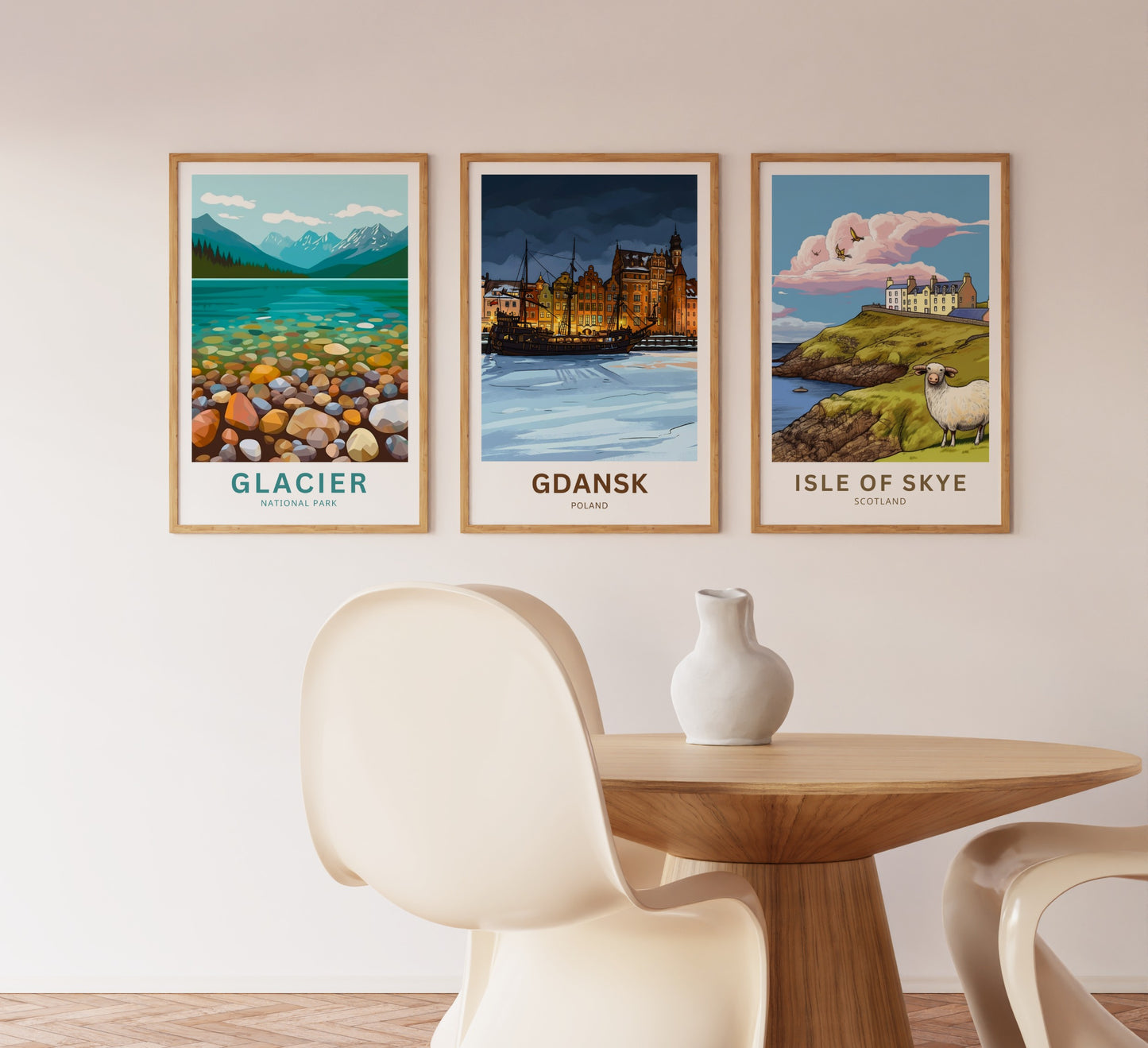 Gdańsk  Travel Poster - Glowing Port Nights