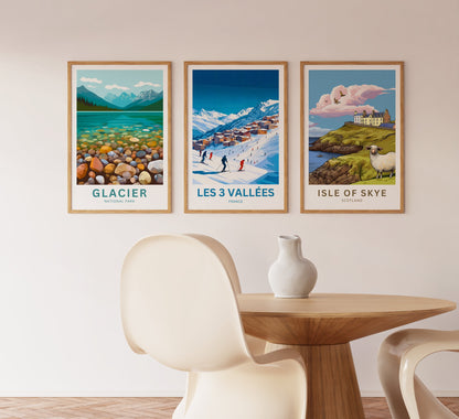 Les 3 Vallées Travel Poster - Classic French Alps