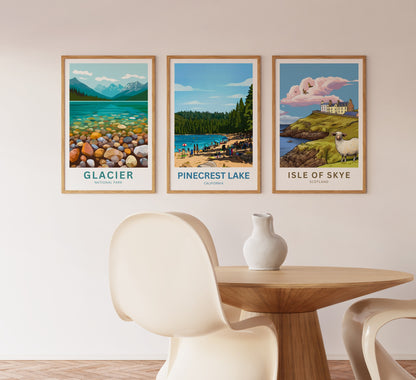 Pinecrest Lake Travel Poster - Summer Glow