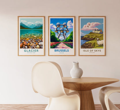 Brussels Travel Poster- Belgium Tourist Spot