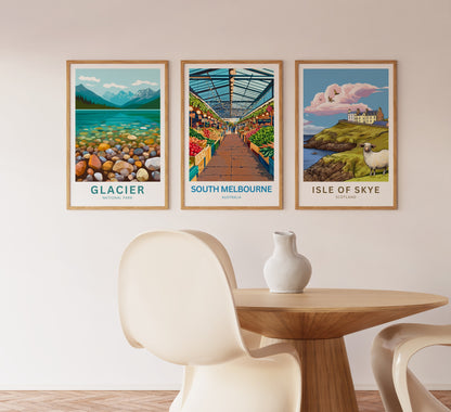 South Melbourne Market Travel Poster  - Discover the Market Life of Australia
