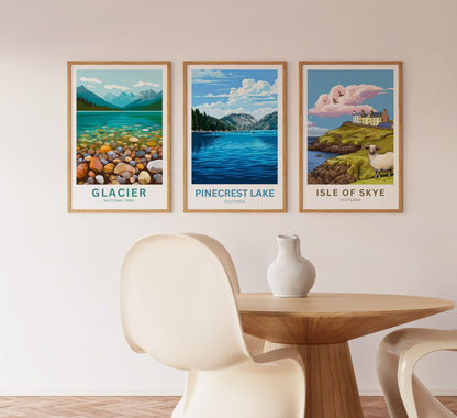 Pinecrest Lake Travel Poster - California Wilderness Calm