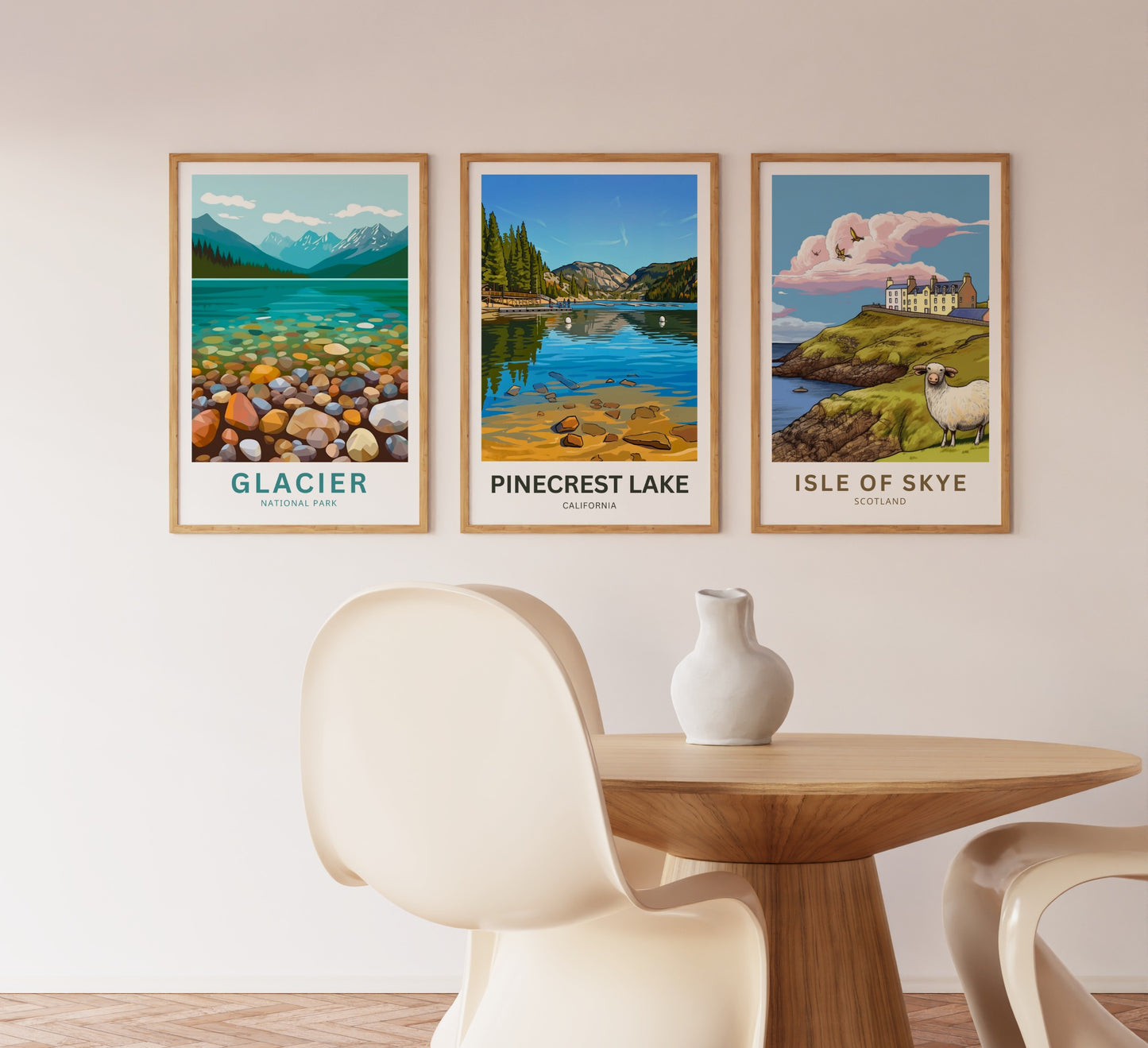 Pinecrest Lake Travel Poster - Mountain Mirror Lake