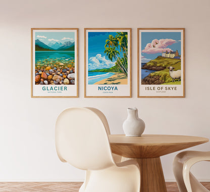 Nicoya Peninsula Travel Poster  - Blue Zone Paradise Costa Rica
