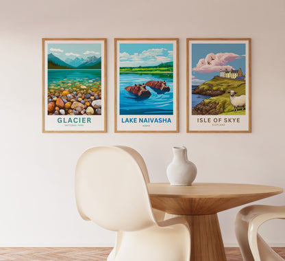 Lake Naivasha Travel Poster - Kenya Lake Hippos