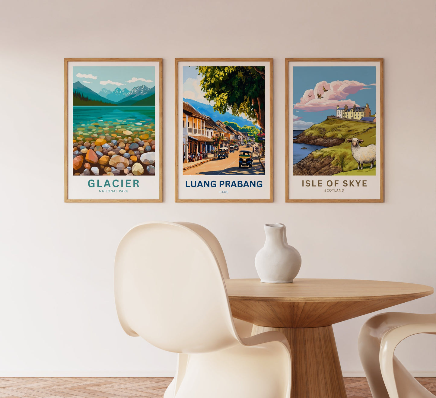 Luang Prabang Travel Poster - Busy Street of Laos