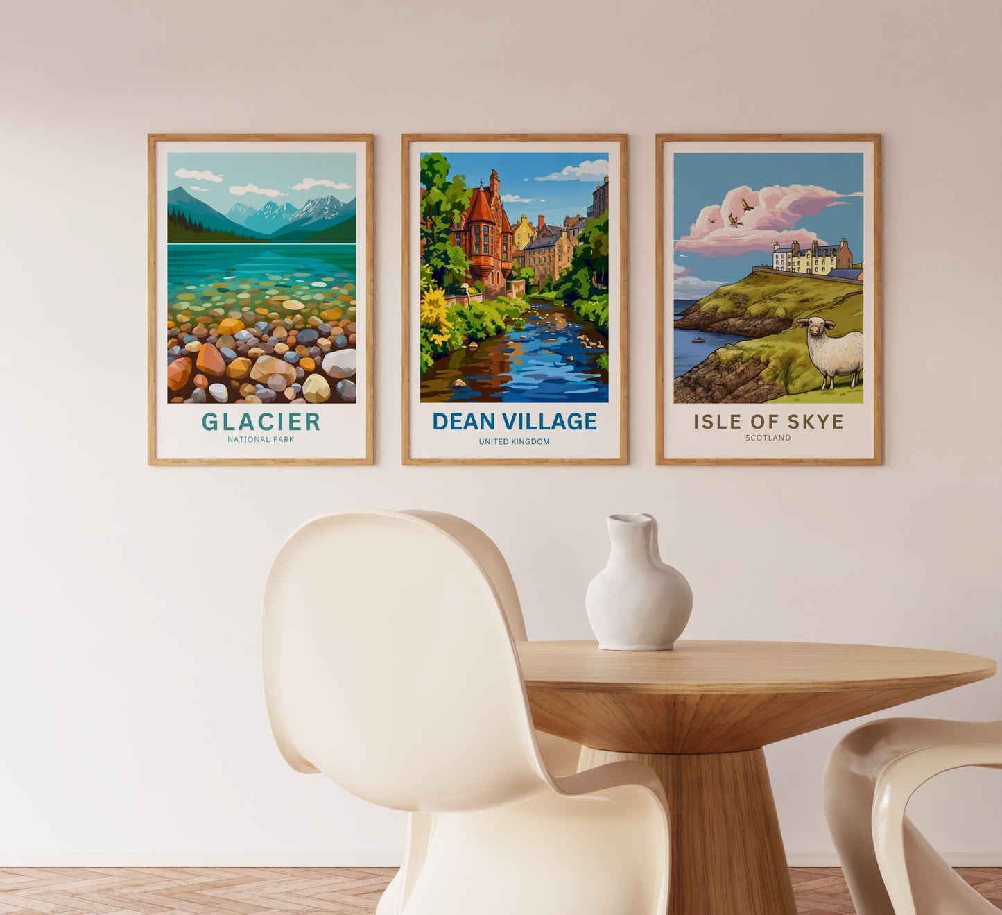 Dean Village Travel Poster - Tranquil Village Escape