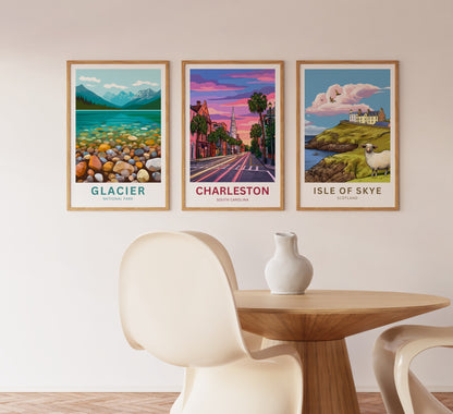 Charleston Historic District Travel Poster - Street Charm