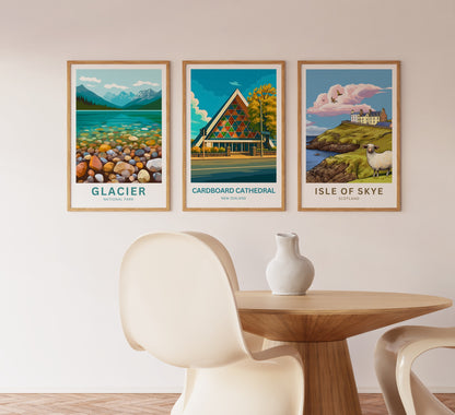 Cardboard Cathedral Travel Poster - Beautiful Iconic Christchurch