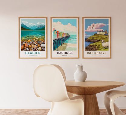 Hastings Travel Poster- Captivating Beach and Pier