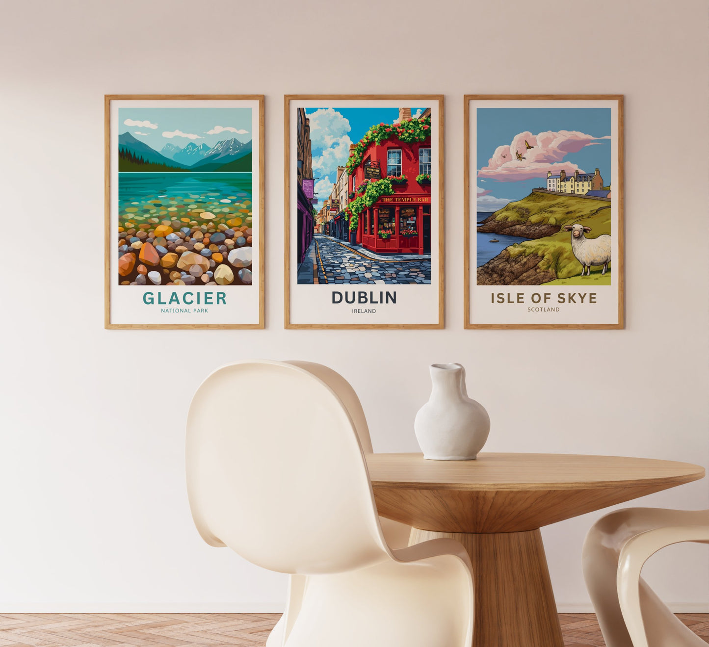 Dublin Travel Poster- Cobbled Charms of Temple Bar