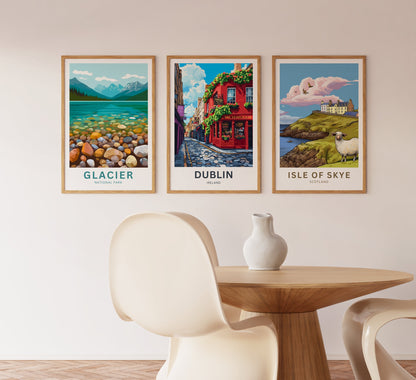 Dublin Travel Poster- Cobbled Charms of Temple Bar