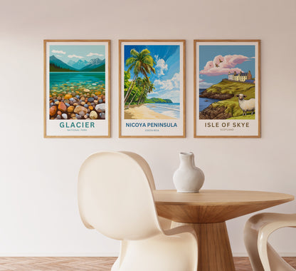 Nicoya Peninsula Travel Poster  - Mesmerizing Sandy Beach Costa Rica