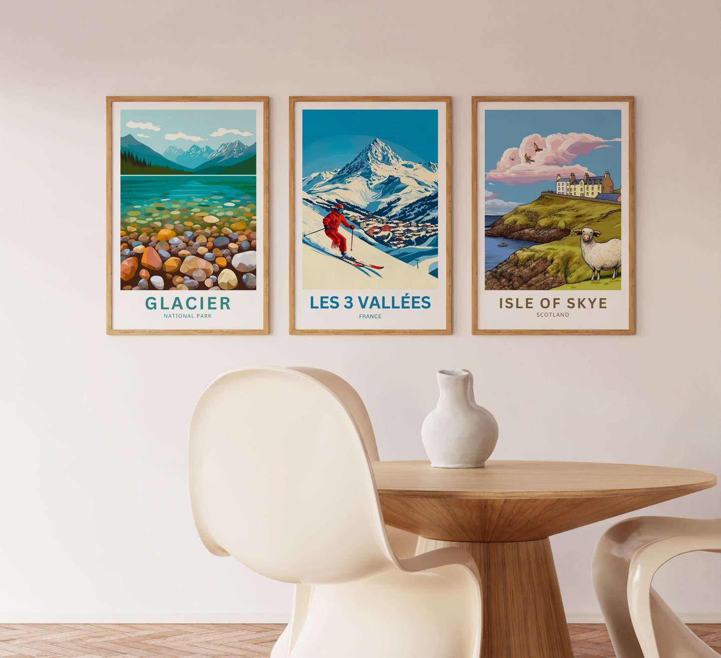 Les 3 Vallées Travel Poster- Glide Through the Heart of the Alps