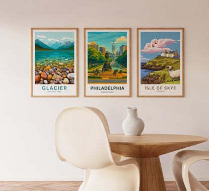 Philadelphia Travel Poster - Rocky Step view of Pennsylvania