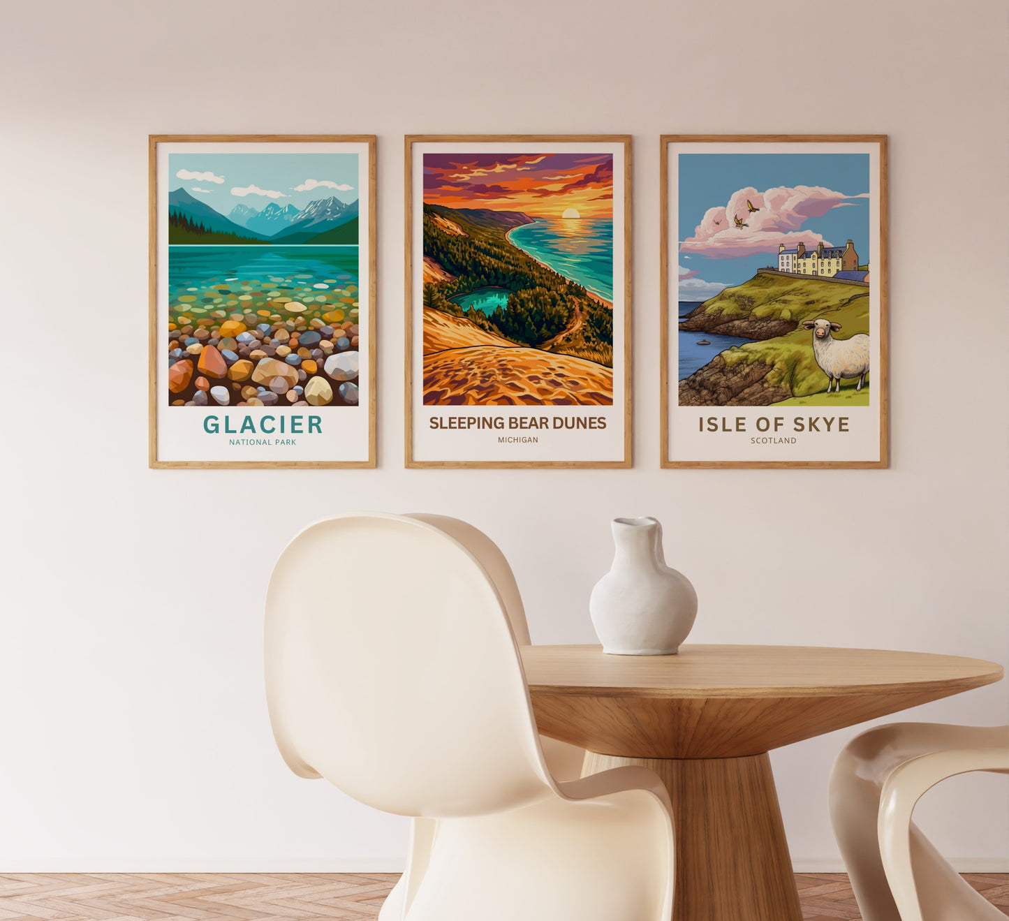 Sleeping Bear Dunes Travel Poster - Beautiful Sunset