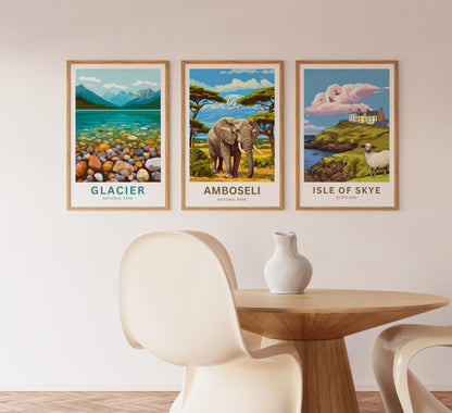 Amboseli National Park Travel Poster  - Legend of Craig and Kilimanjaro