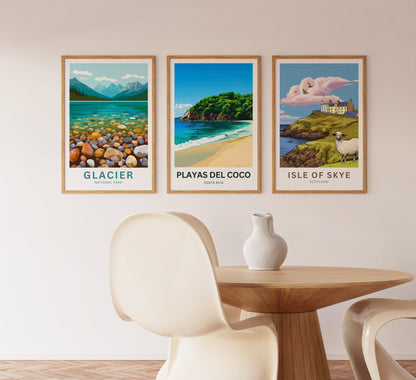 Playas del Coco Travel Poster  - Best Snorkeling, scuba diving, and fishing in Costa Rica