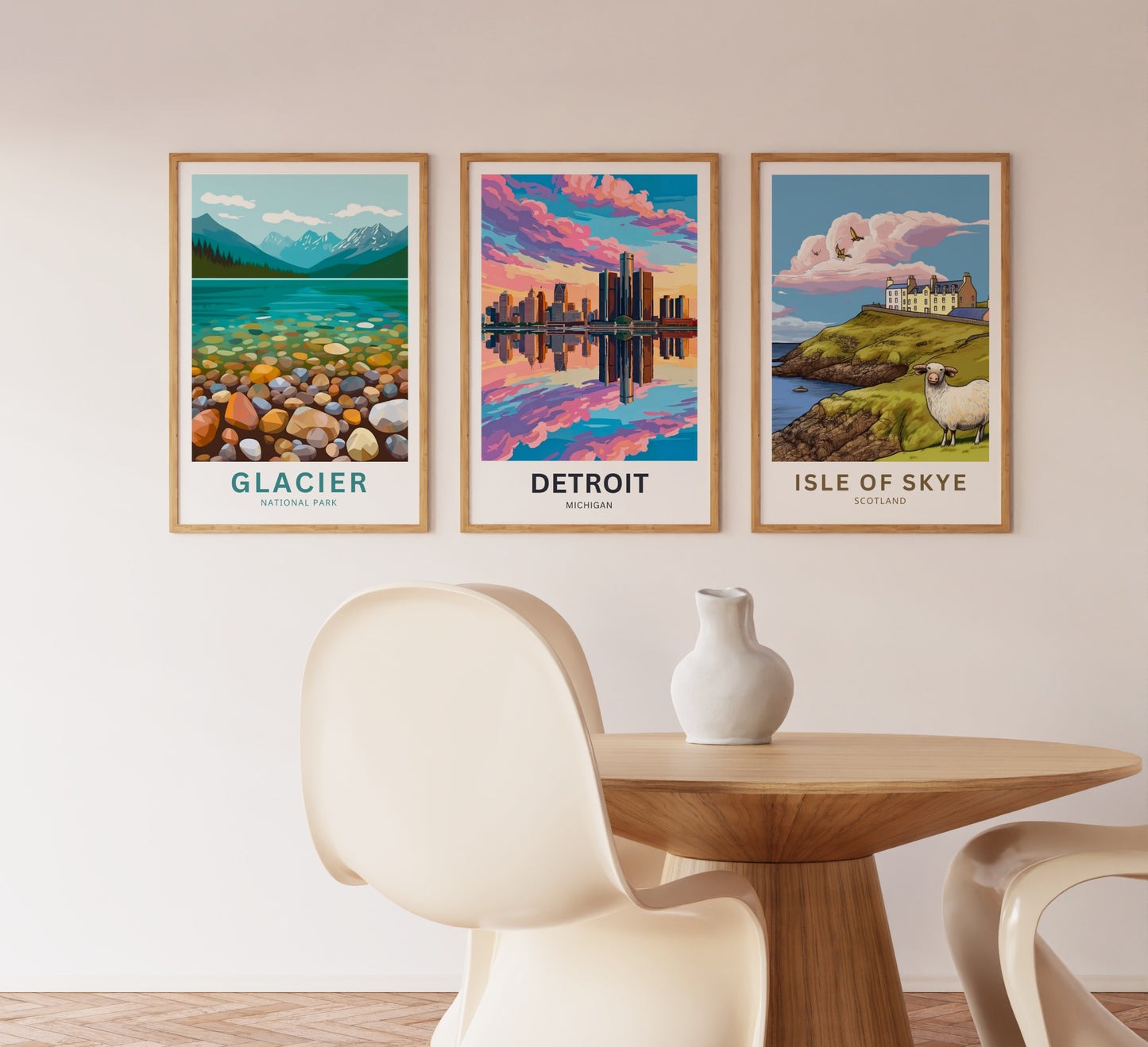 Detroit Travel Poster - Skyline