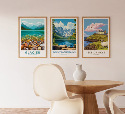 Rocky Mountains Travel Poster - Stunning Alpine Scenery