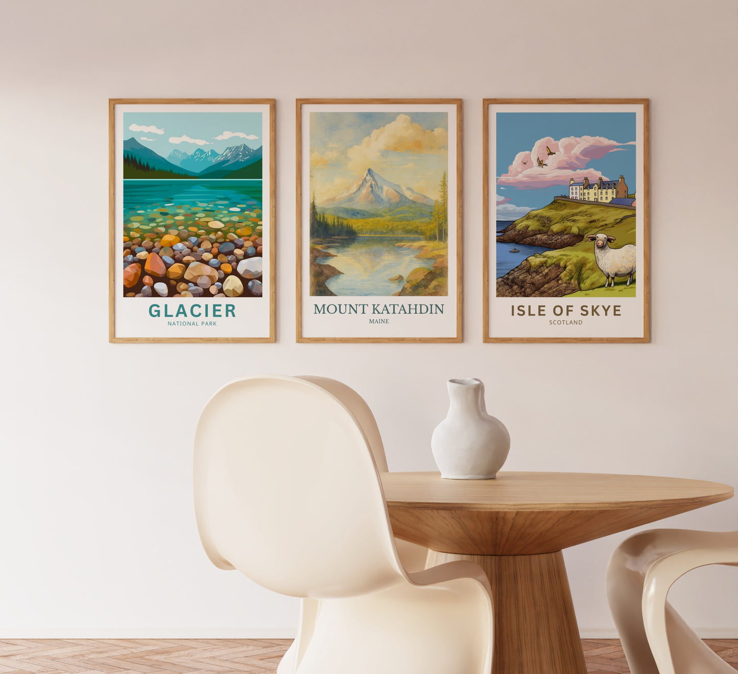 Mount Katahdin, Watercolor design poster, Maine Print, Mount Katahdin Wall Art