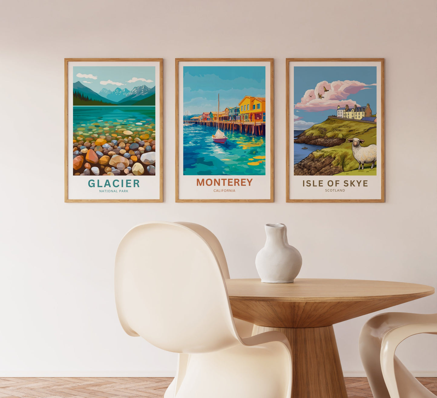 Monterey Travel Poster - California Coastal Village Charm