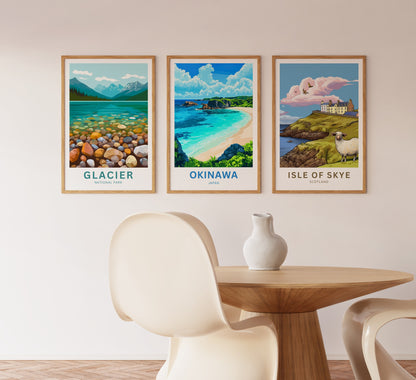 Okinawa Beach Travel Poster  - Where Sea Meets Sky