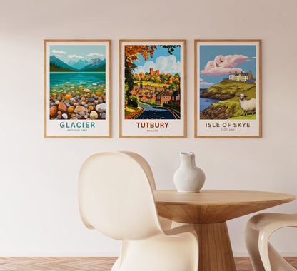Tutbury Travel Poster - England Castle & Countryside Charm