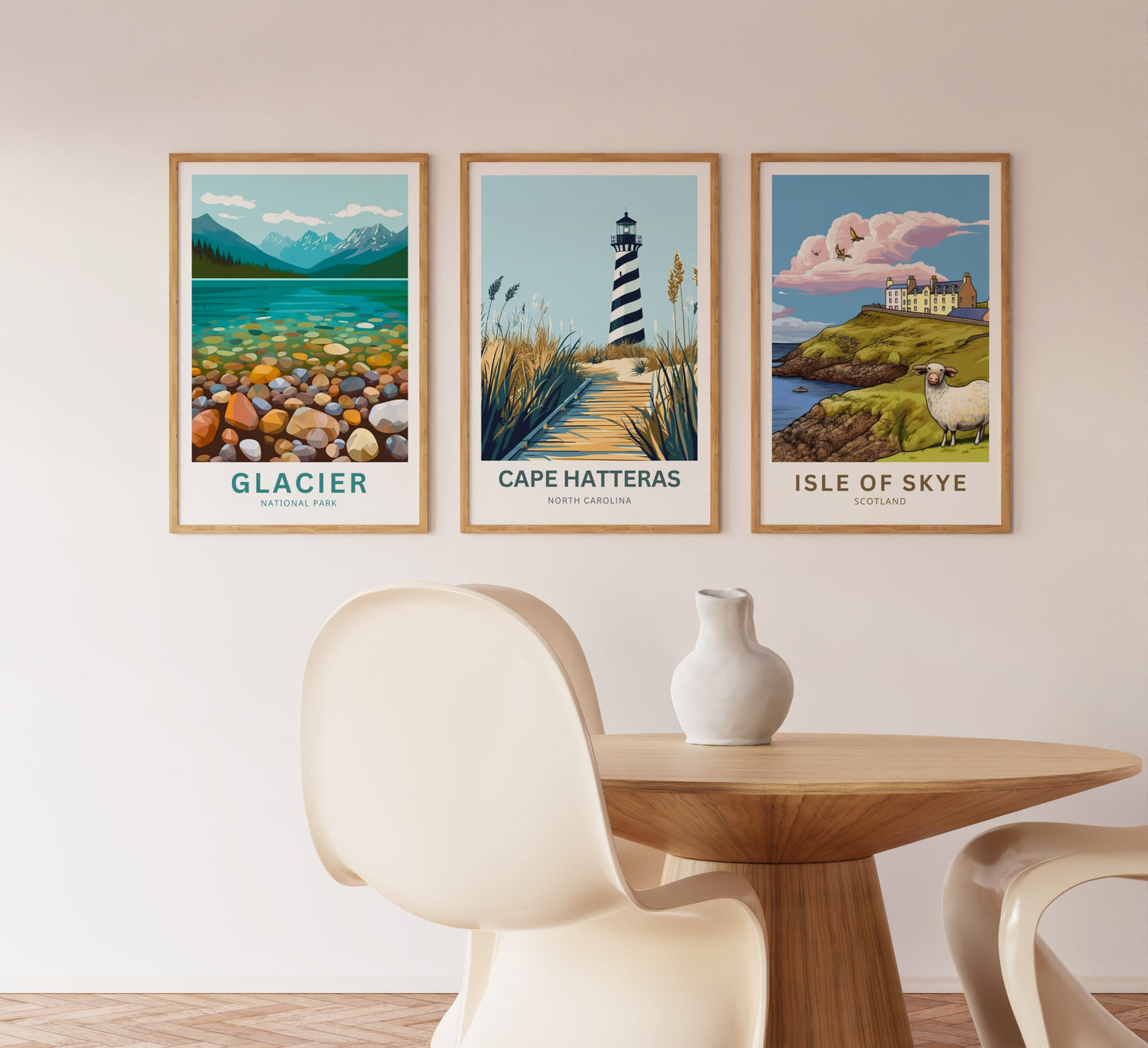 Cape Hatterras Travel Poster - Vibrant Coastal Wildlife