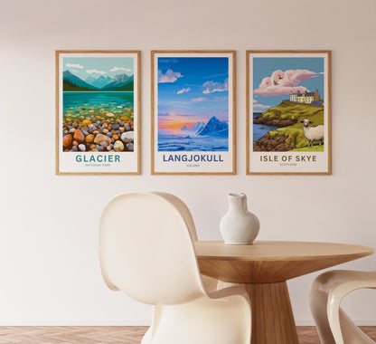 Langjökull Travel Poster - Mesmerizing Glacier of Iceland