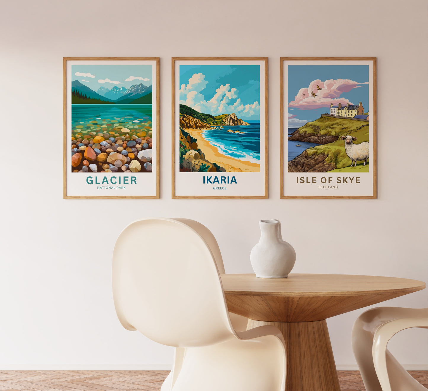 Ikaria Beach Travel Poster  - Sunlit Horizon