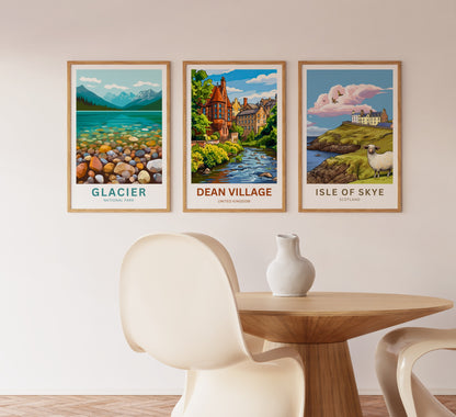 Dean Village Travel Poster